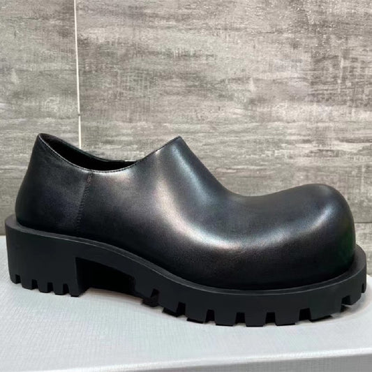 Big Head Leather Shoes Derby Shoes Thick Sole Increased Leather Men's