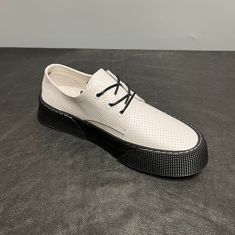 Breathable Comfortable Casual Shoes Soft Leather White Shoes